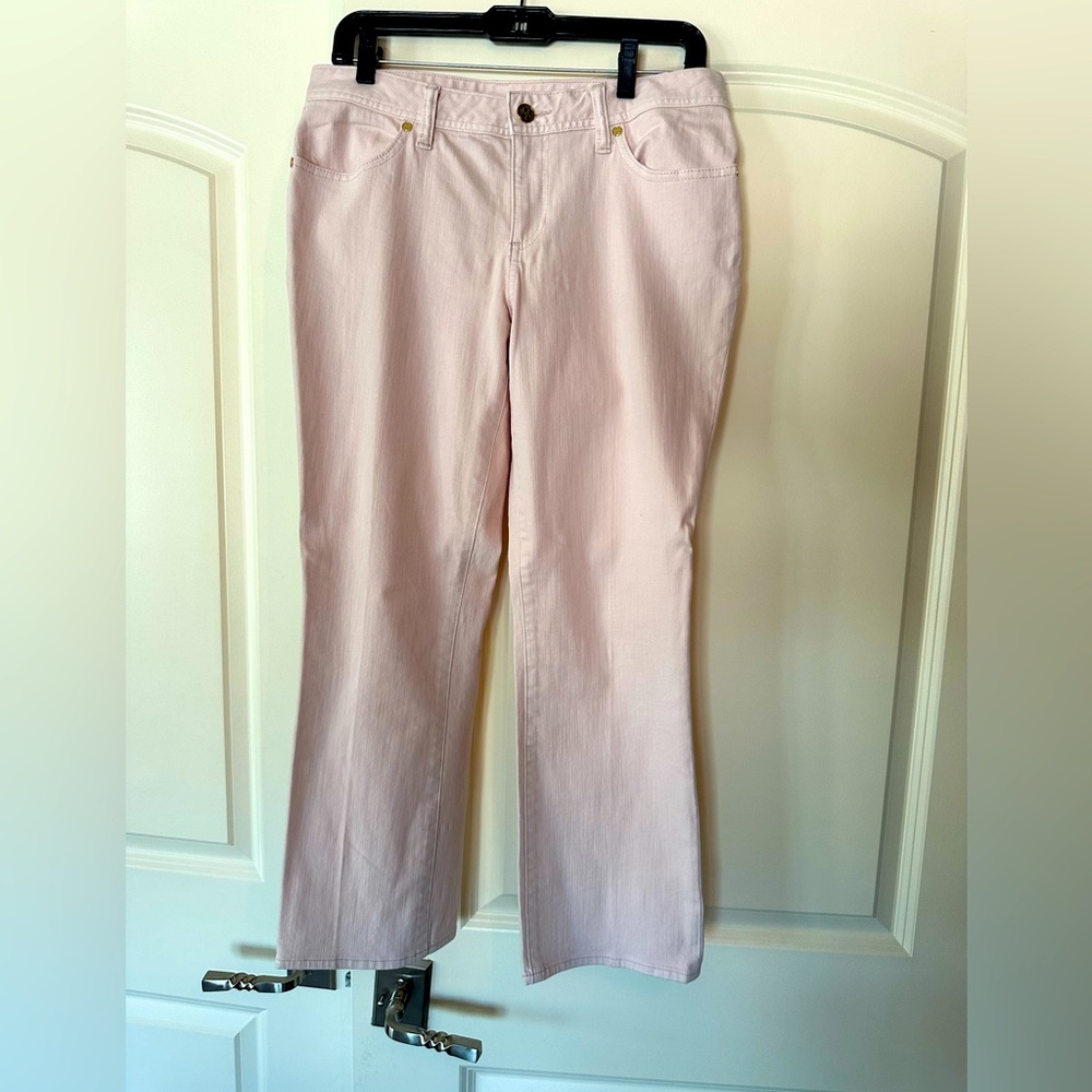 Tory Burch Cropped Jeans in soft pink, Size 29.